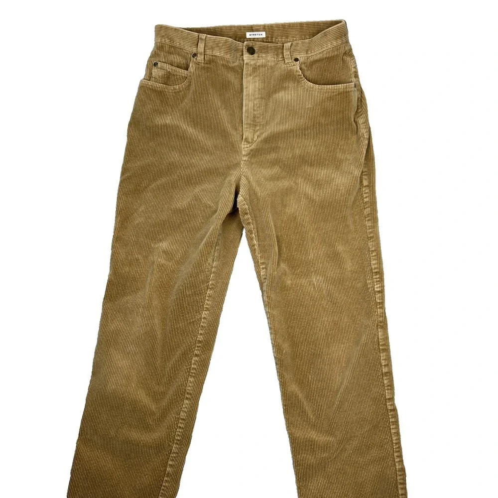 Women's Size 12 Wide Leg Corduroy Pants Tan Jones New York‎ Sport Classic